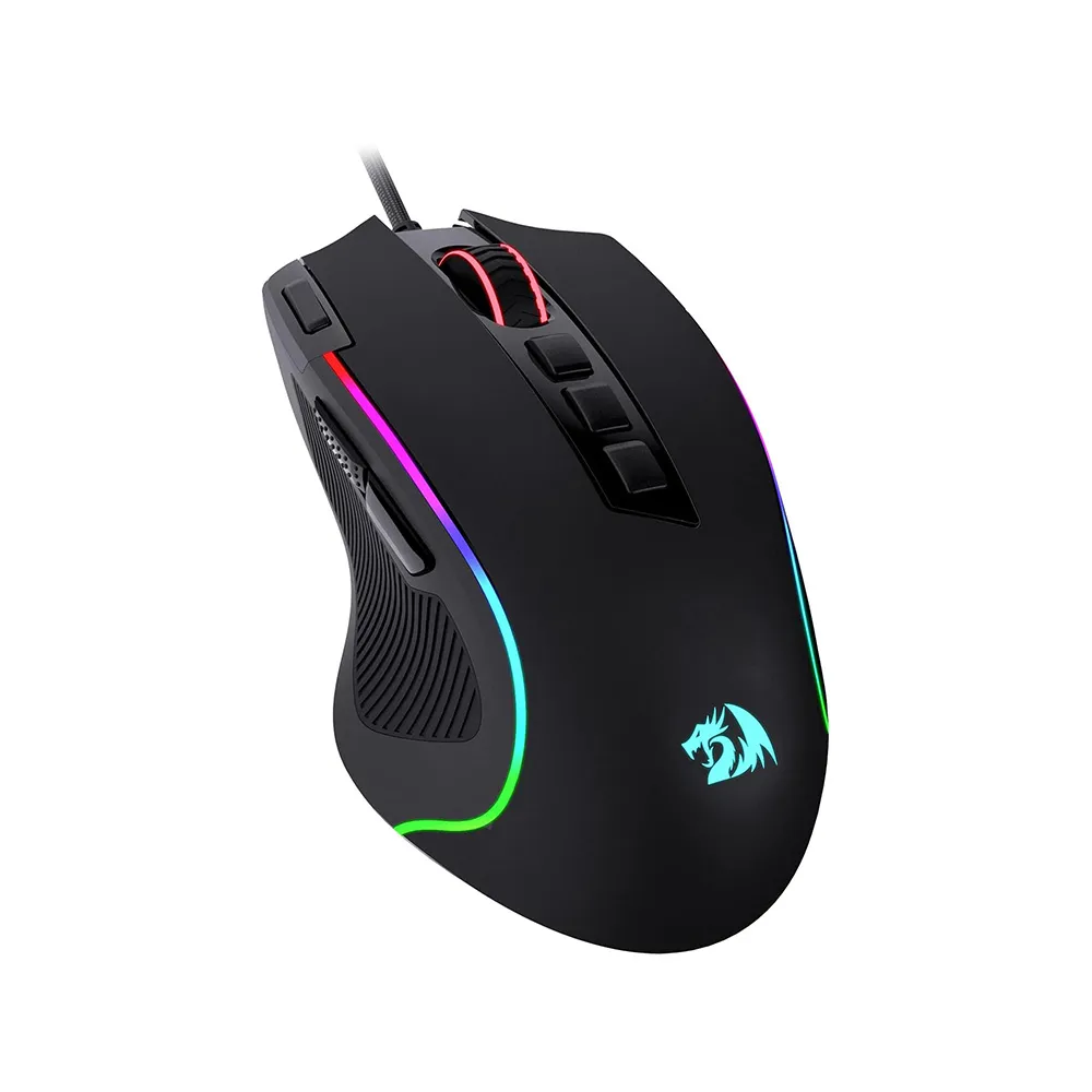 Redragon Predator M612-RGB Gaming Mouse, 8000DPI Wired, 11 Programmable Buttons & 5 Backlit Modes - Black