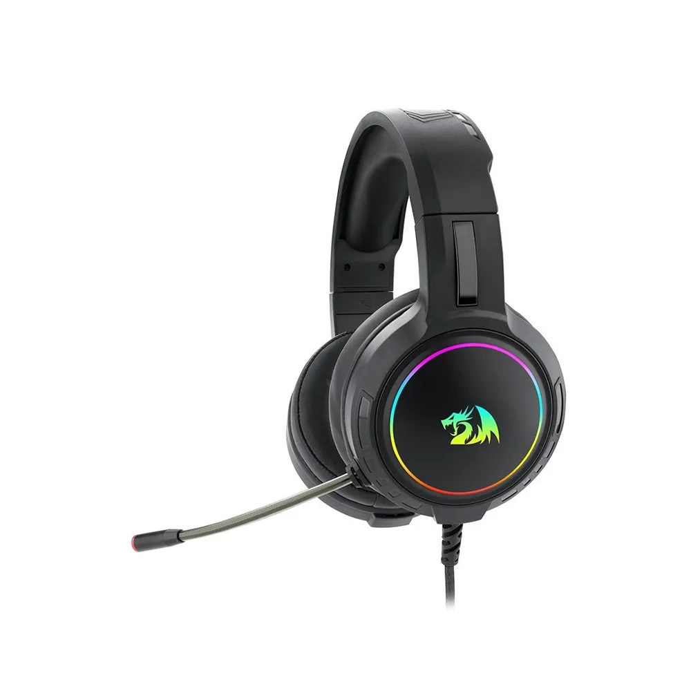 Redragon H270 Mento RGB Wired Gaming Headset With Mic Support Xbox, Nintendo, Ps4, Ps5, PCs, Laptops - Black