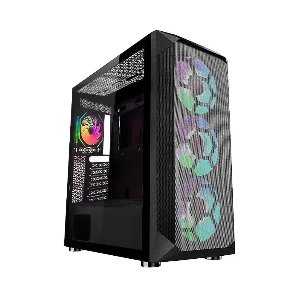 WJCOOLMAN Wanjia 360 Front Mesh +4 RGB Fnas, E-ATX/ATX/M-ATX/MINI-ITX, S360 Radiator, Silent - Black