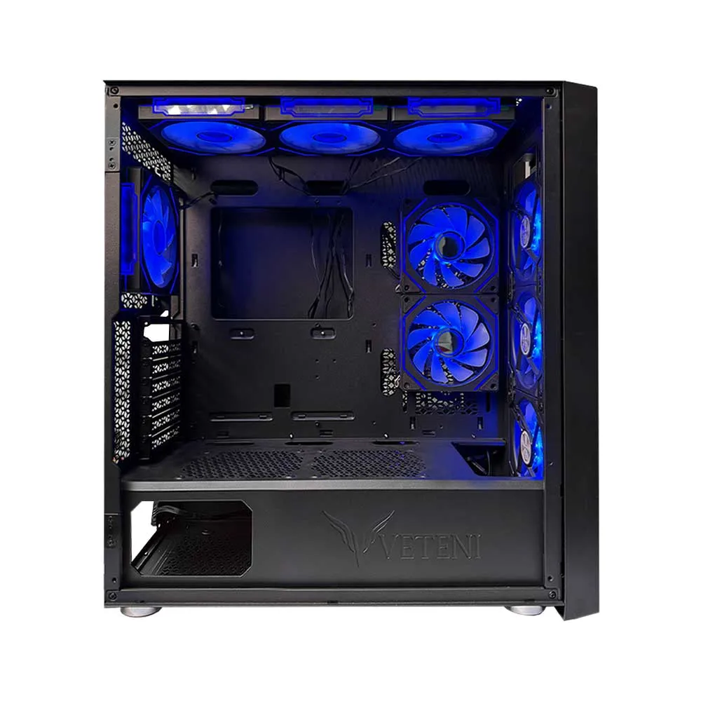 WJCOOLMAN Wanjia 360 Front Mesh +9 RGB Fnas, E-ATX/ATX/M-ATX/MINI-ITX, S360 Radiator, Silent - Black