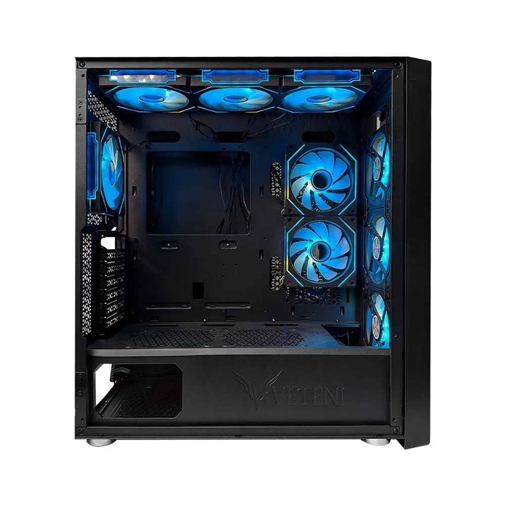 WJCOOLMAN Wanjia 360 Front Mesh +9 RGB Fnas, E-ATX/ATX/M-ATX/MINI-ITX, S360 Radiator, Silent - Black