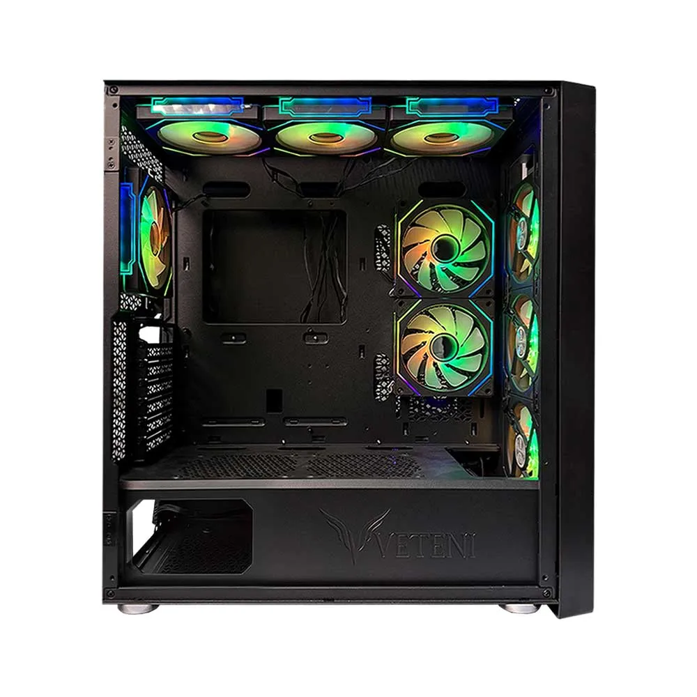 WJCOOLMAN Wanjia 360 Front Mesh +9 RGB Fnas, E-ATX/ATX/M-ATX/MINI-ITX, S360 Radiator, Silent - Black
