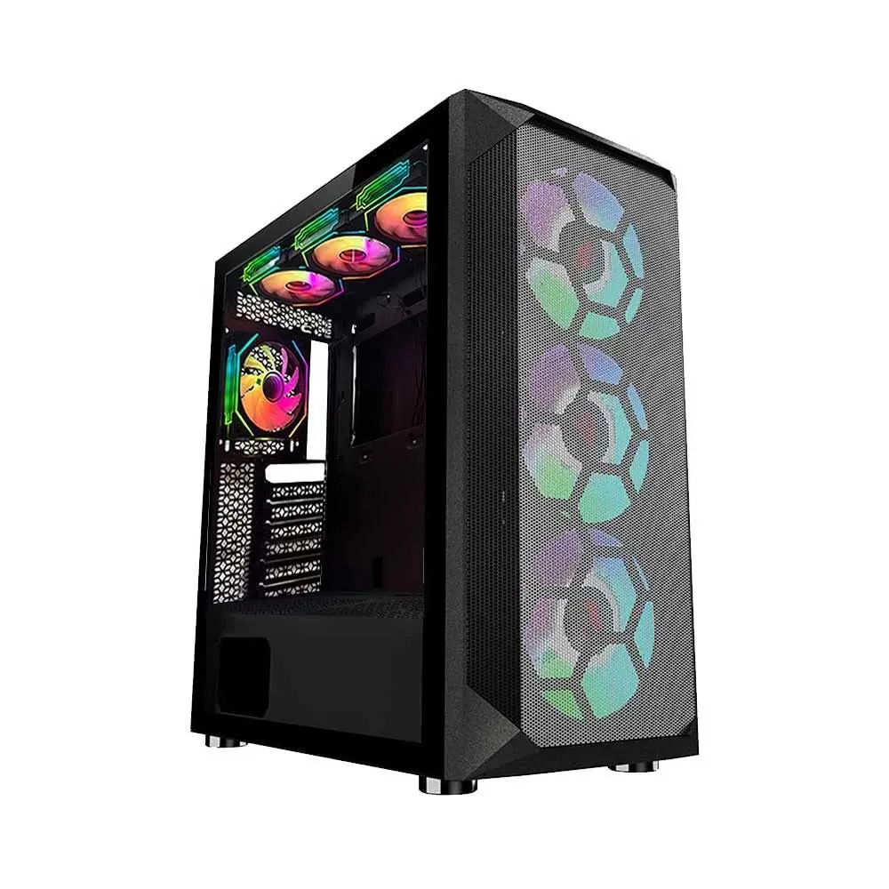 WJCOOLMAN Wanjia 360 Front Mesh +7 RGB Fnas, E-ATX/ATX/M-ATX/MINI-ITX, S360 Radiator, Silent - Black