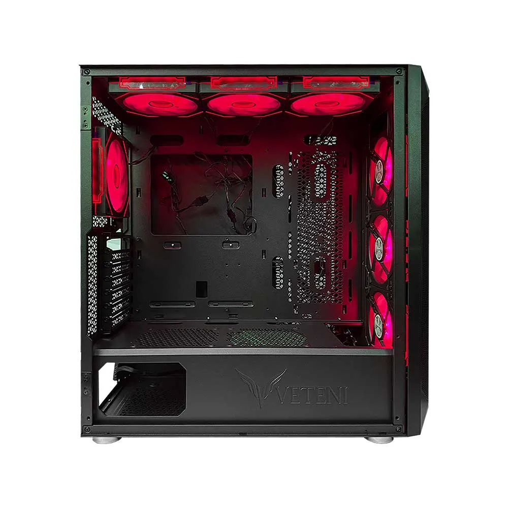 WJCOOLMAN Wanjia 360 Front Mesh +7 RGB Fnas, E-ATX/ATX/M-ATX/MINI-ITX, S360 Radiator, Silent - Black