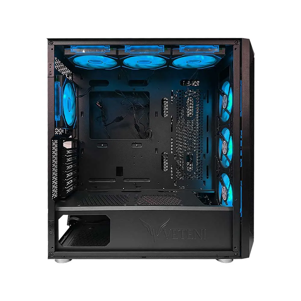 WJCOOLMAN Wanjia 360 Front Mesh +7 RGB Fnas, E-ATX/ATX/M-ATX/MINI-ITX, S360 Radiator, Silent - Black