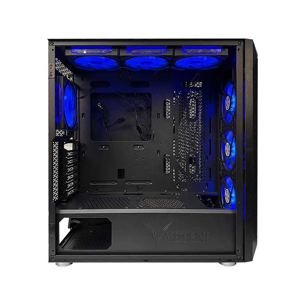 WJCOOLMAN Wanjia 360 Front Mesh +7 RGB Fnas, E-ATX/ATX/M-ATX/MINI-ITX, S360 Radiator, Silent - Black