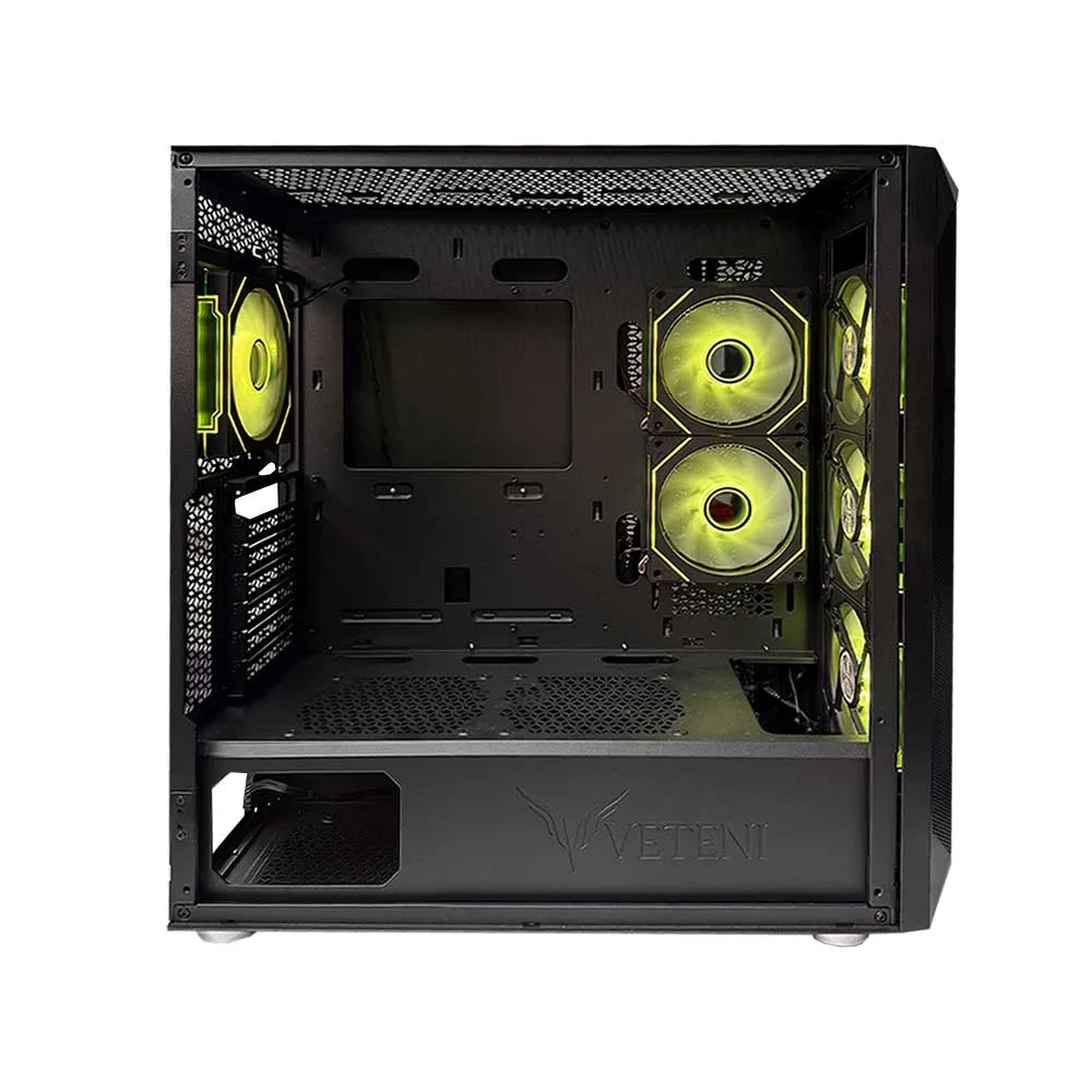 WJCOOLMAN Wanjia 360 Front Mesh +6 RGB Fnas, E-ATX/ATX/M-ATX/MINI-ITX, S360 Radiator, Silent - Black