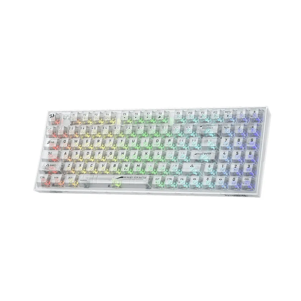 Redragon Irelia K658 PRO 90% 3-Mode Wireless RGB Gaming Keyboard, 94 Keys Full-Transparent Mechanical, Full Numpad & Custom Switch - White
