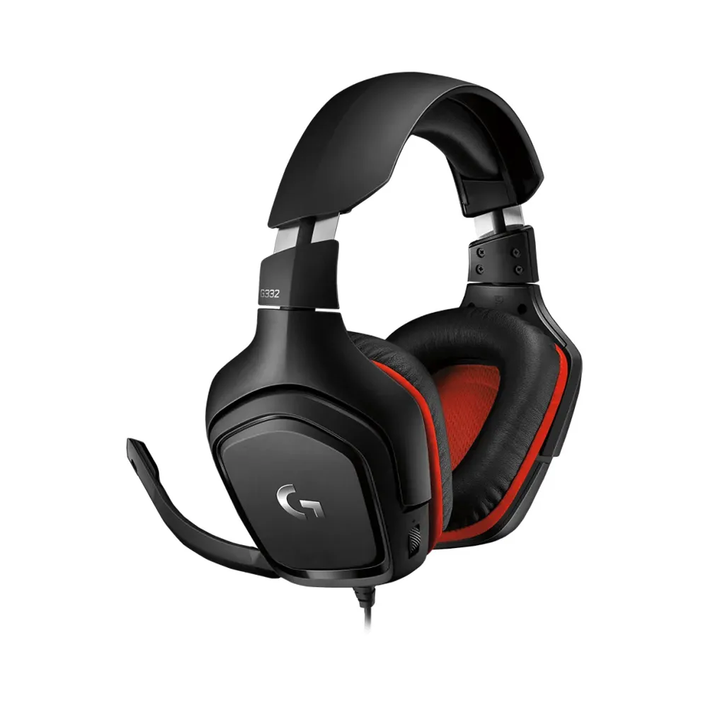 Logitech G332 Wired Gaming Headset, 3.5 mm Audio Jack, Flip-to-Mute Mic, Lightweight, Multi Platform, Black