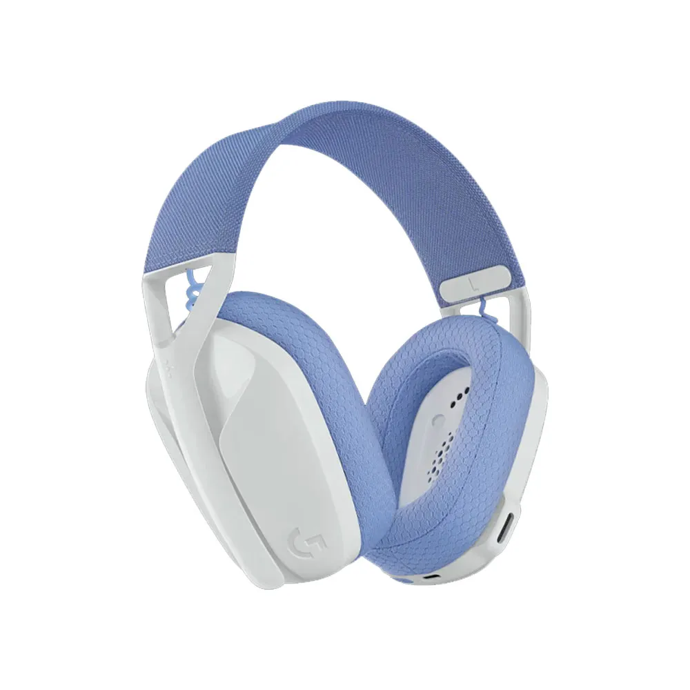 Logitech G435 Ultra-light Wireless Bluetooth Gaming Headset, 165G, 18hr Battery, 2.4Ghz, Bluetooth, White and Blue