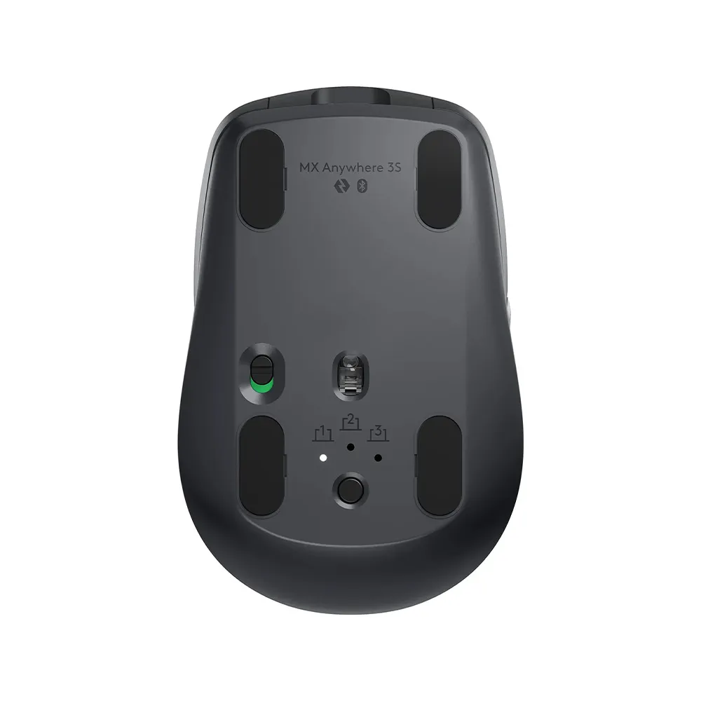 Logitech MX Anywhere 3S Compact Wireless Mouse, 8K DPI Any Surface Tracking, Quiet Click, Programmable, USB C, Bluetooth - Black