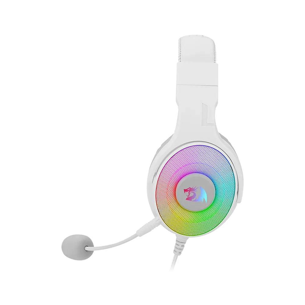 Redragon Pandora 2 H350W RGB Gaming Headset, Removable Microphone, Works on PC/PS4/Xbox One/NS - White