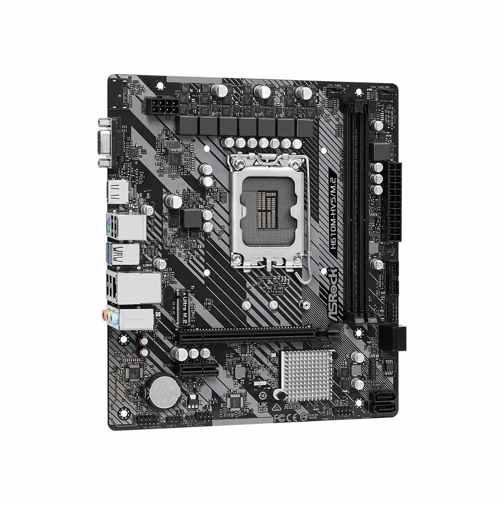 ASRock H610M-HVS/M.2 R2.0, Intel H610, LGA1700, Micro ATX, 2 DDR4, VGA, HDMI, PCIe4, 1x M.2