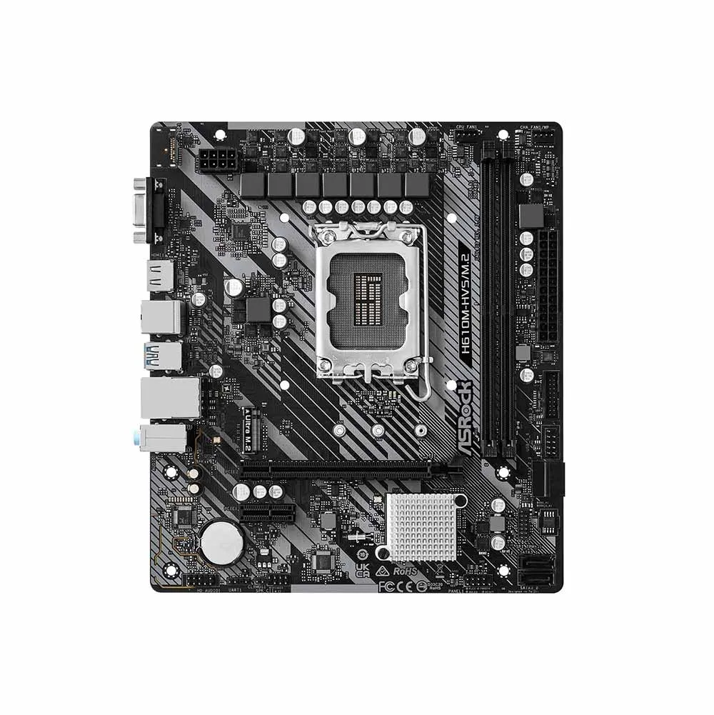 ASRock H610M-HVS/M.2 R2.0, Intel H610, LGA1700, Micro ATX, 2 DDR4, VGA, HDMI, PCIe4, 1x M.2
