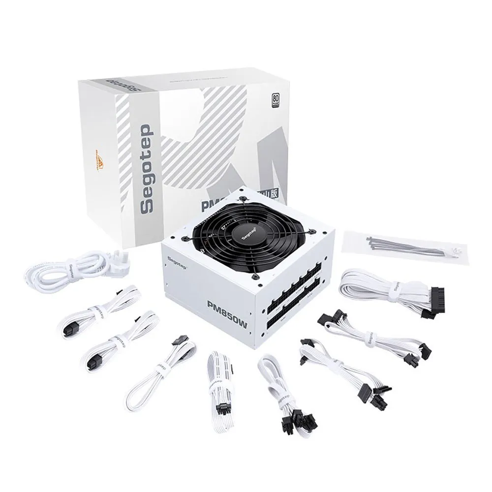 Segotep 80 Plus Platinum Modular Pm850W ATX 3.1 Computer Power Supply - White