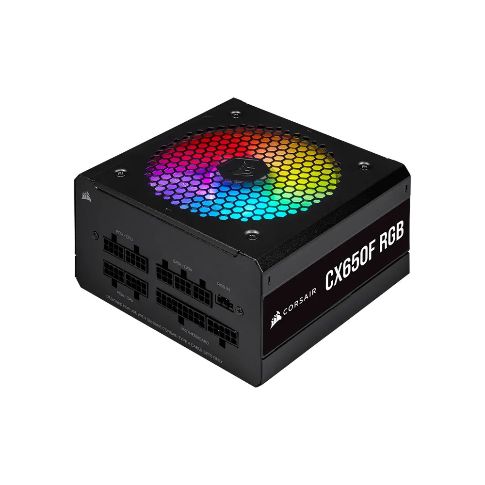 Corsair CX650F RGB, 650 Watt, 80 PLUS Bronze, Fully Modular, RGB, Low Noise Power Supply