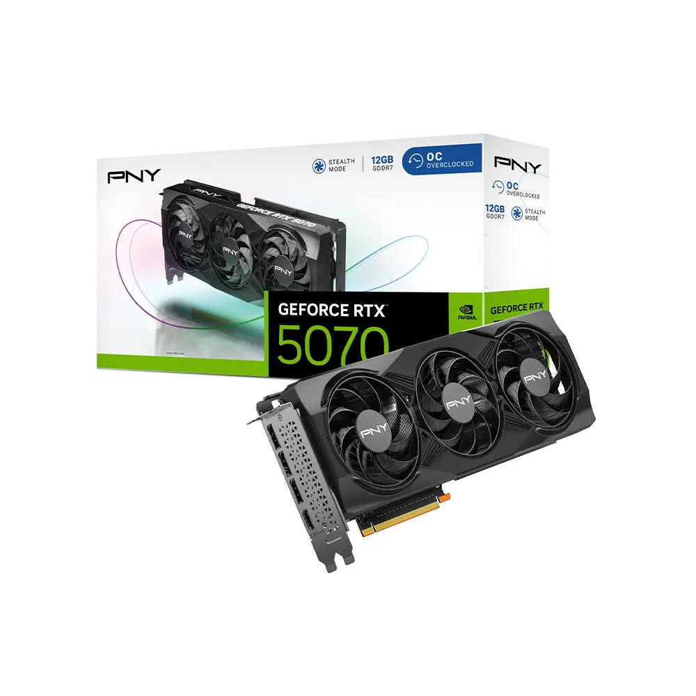 PNY NVIDIA GeForce RTX™ 5070 12GB Overclocked Triple Fan Graphics Card