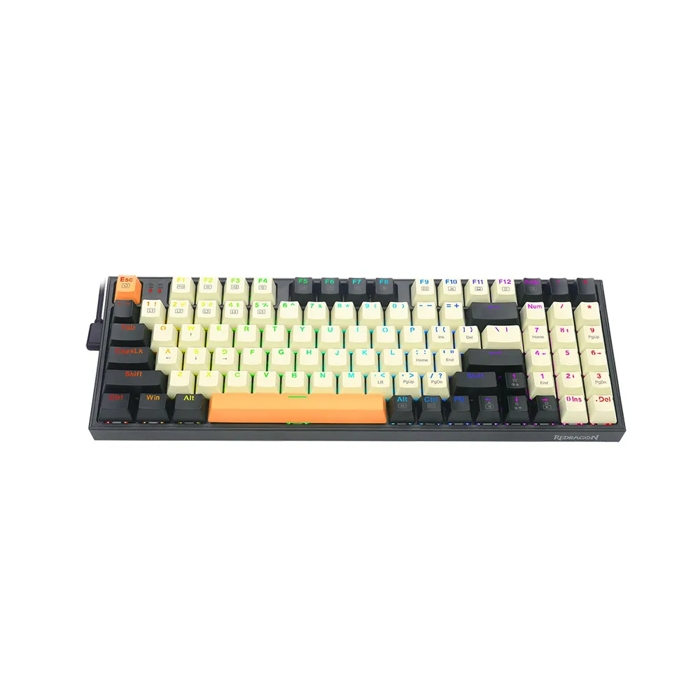 Redragon Kitava K636CLO-RGB Wired Mechanical Gaming Keyboard, RGB Backlit, 94 Keys, Programmable Macro Editing, Numeric Pad, Red Switches