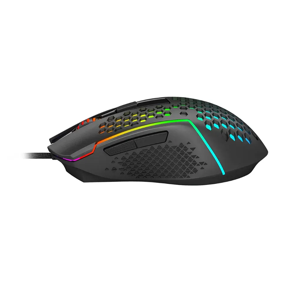 Redragon Reaping Plus M987P-K Lightweight 55g Honeycomb USB Gaming Mouse with RGB Backlit Wired 6 Buttons Programmable with 12400 DPI - Black