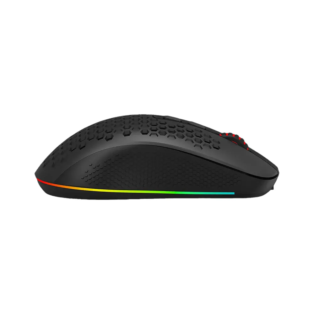 Redragon M694 Hana Wireless Gaming Mouse with Honeycomb Shell, 7200DPI Tri-Mode Wireless, RGB, 7 Programmable Buttons, 80 hours Battery Life - Black