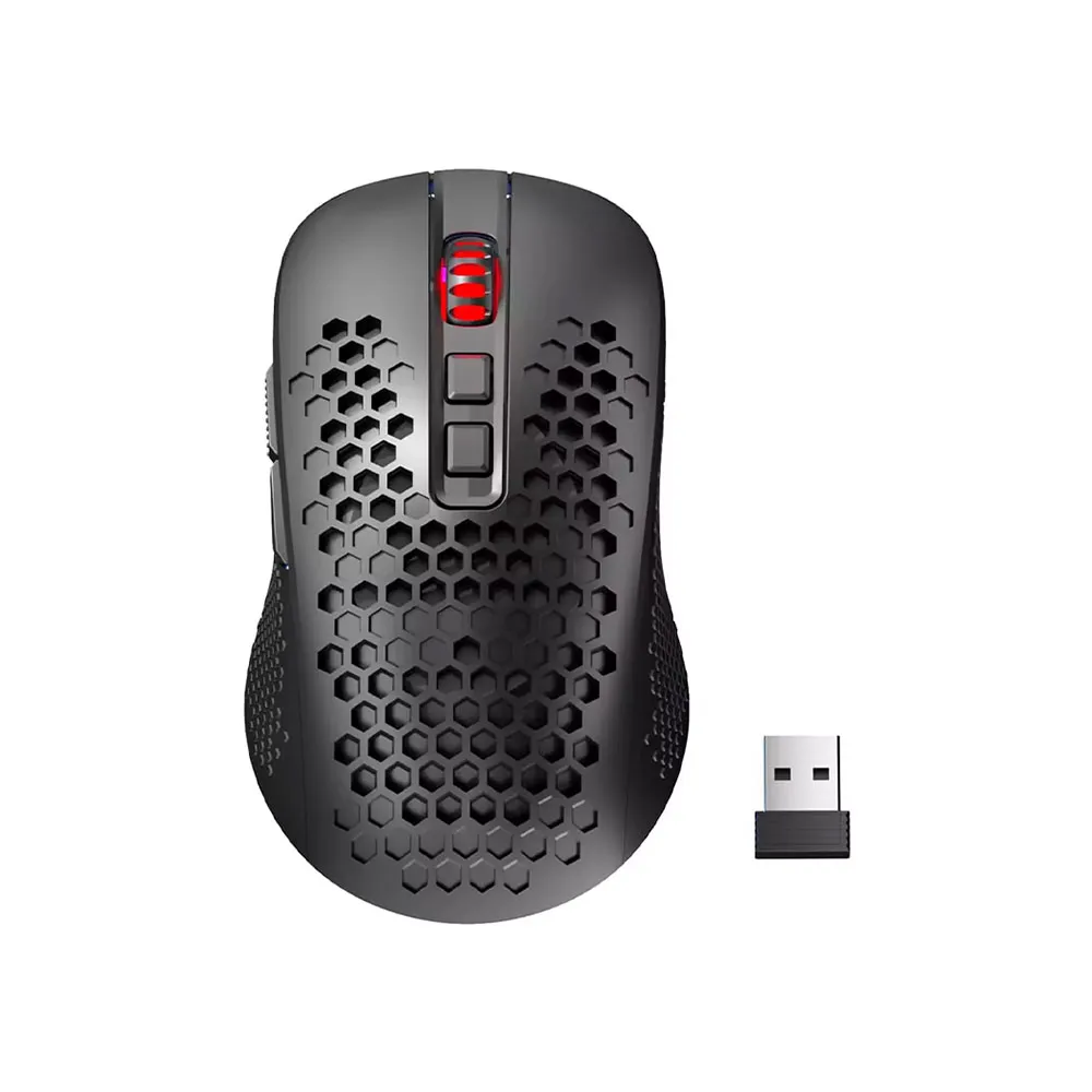 Redragon M694 Wireless Gaming Mouse with Honeycomb Shell, 7200DPI Tri-Mode Wireless, RGB, 7 Programmable Buttons, 80 hours Battery Life - Black