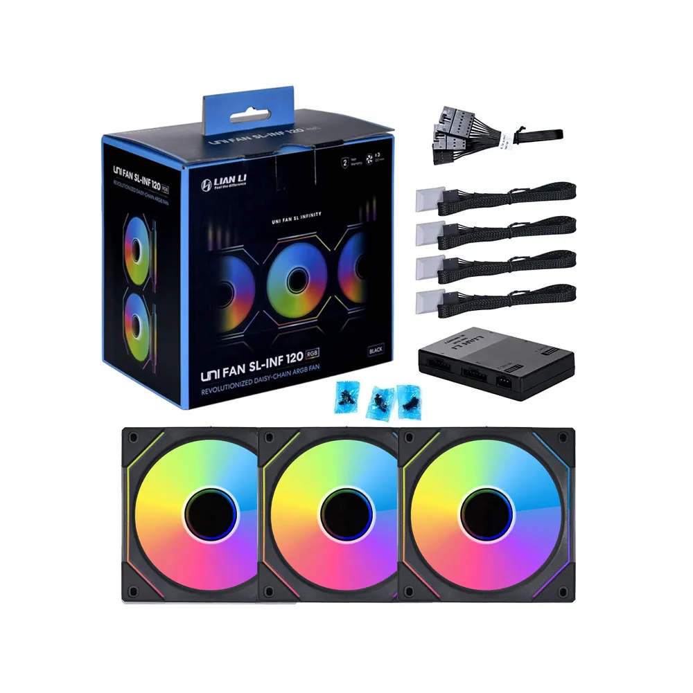 Lian Li UNI FAN SL-INFINITY 120 3x120 mm RGB Triple Pack with Controller - Black 