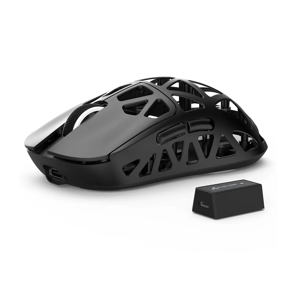 ATTACK SHARK R2 Magnesium Alloy Gaming Mouse, PixArt PAW3950 Sensor, Wireless 8K, 48g Superlight, BT/2.4G/Wired, Adjustable DPI 42000 - Black