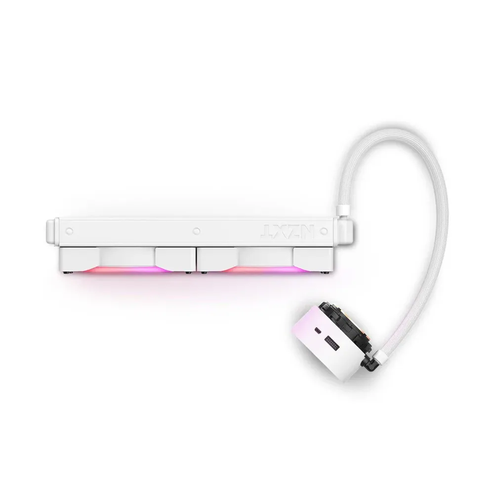 NZXT Kraken Z63 280mm Liquid CPU Cooler, RL-KRZ63-01, Customizable LCD Display, CAM V4 Powered, RGB Connector, 140mm Airb Cooler with 2 Fans - White