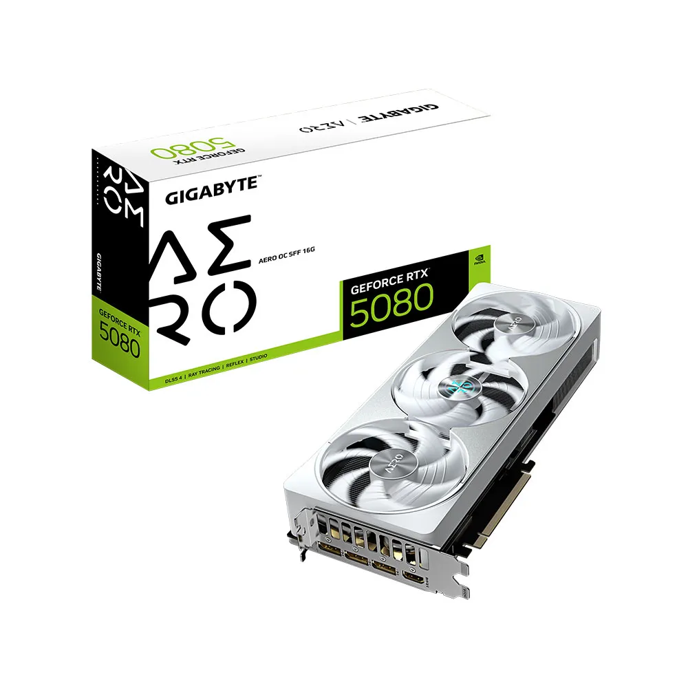 GIGABYTE GeForce RTX 5080 AERO OC SFF 16G, WINDFORCE, 16GB 256-bit GDDR7