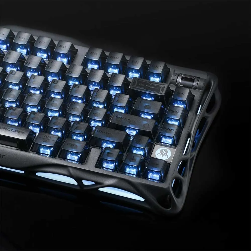 GravaStar Mercury K1, 75%, Wired/BT/2.4GHz, HS Linear Switches - Transparent Black