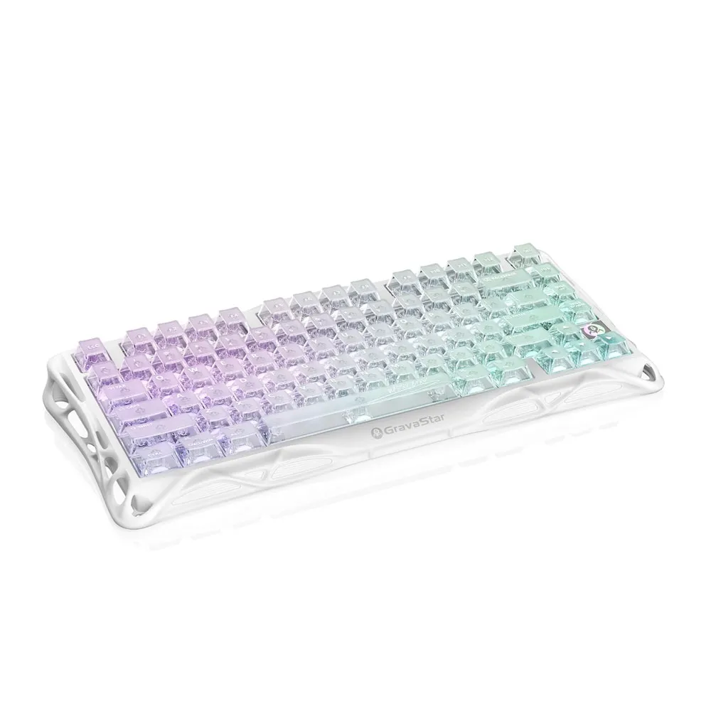 GravaStar Mercury K1 Lite GSk1LIte_XTAL_AUROA, 75%, 2.4GHz/BT/Wired, Pre-lubed Linear Switches - Crystal Aurora