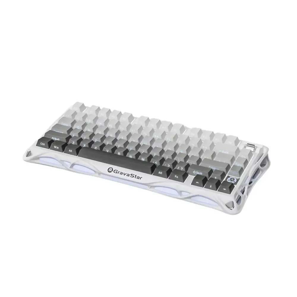 GravaStar Mercury K1 GSK1_GWHT, 75%, 2.4GHz/USB-C/BT 5.0, HS Linear Switches - Gradient White/Black 