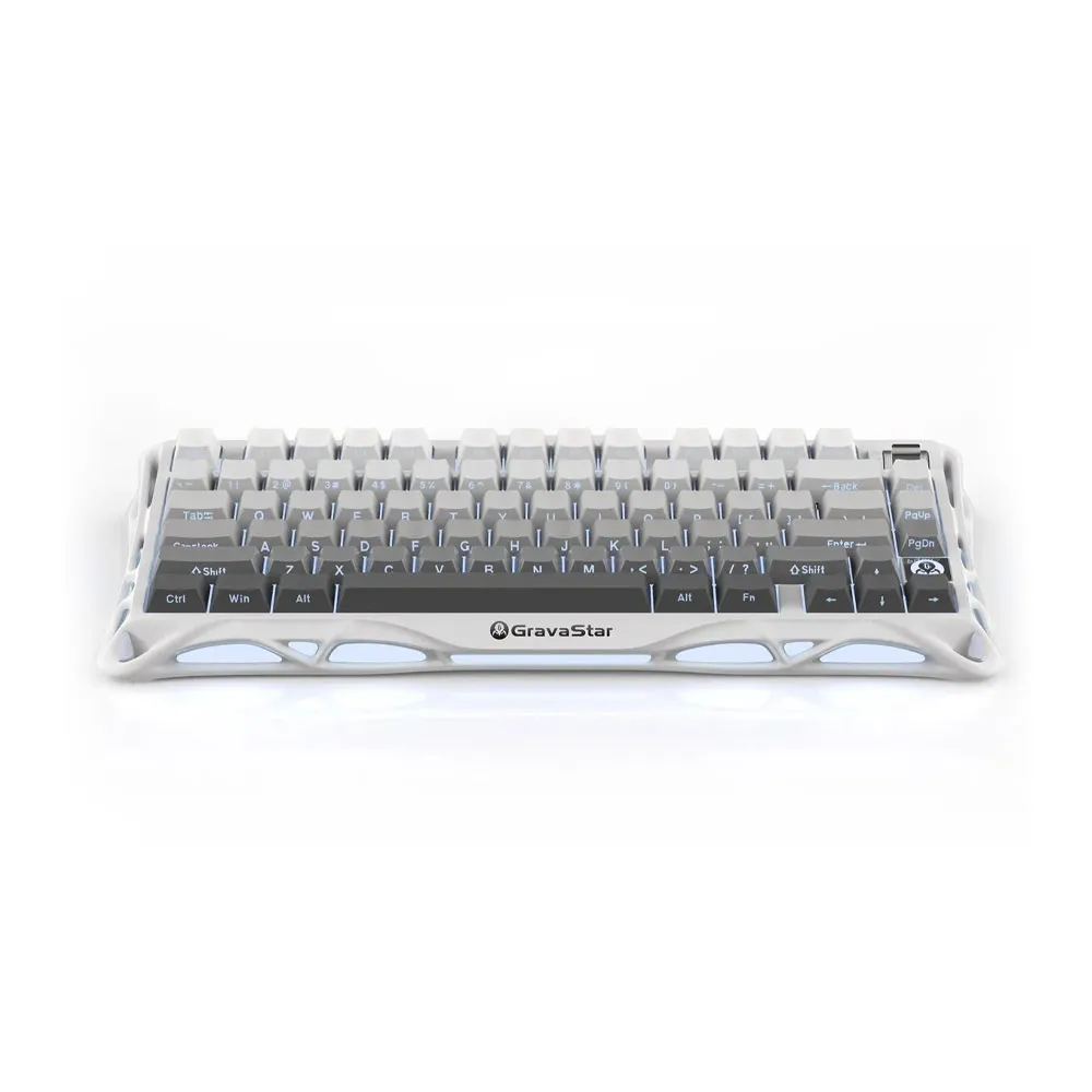 GravaStar Mercury K1 GSK1_GWHT, 75%, 2.4GHz/USB-C/BT 5.0, HS Linear Switches - Gradient White/Black 
