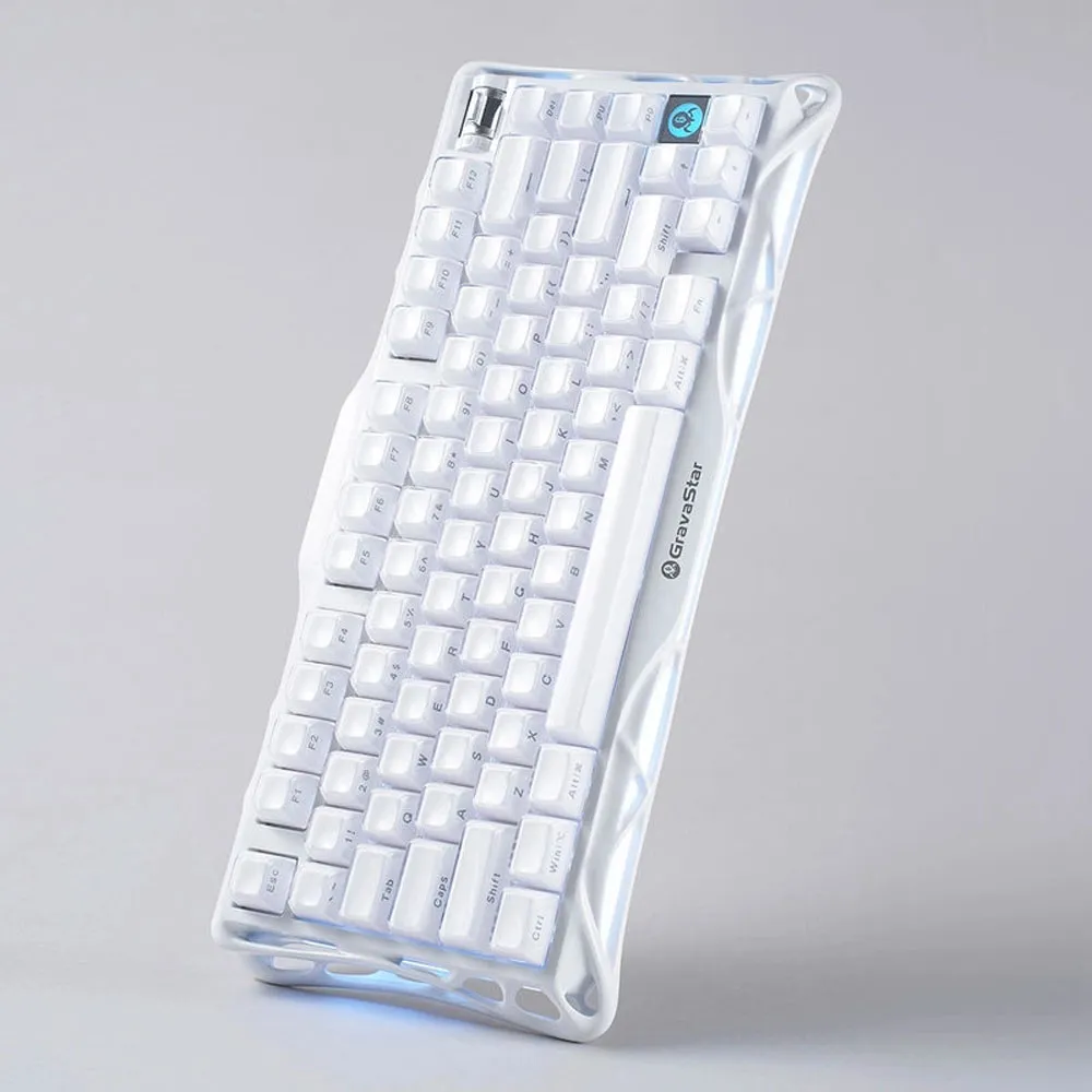 GravaStar Mercury K1 GSk1_WHT, 75% - Tri-Mode, Custom Linear Switches - Opaline White