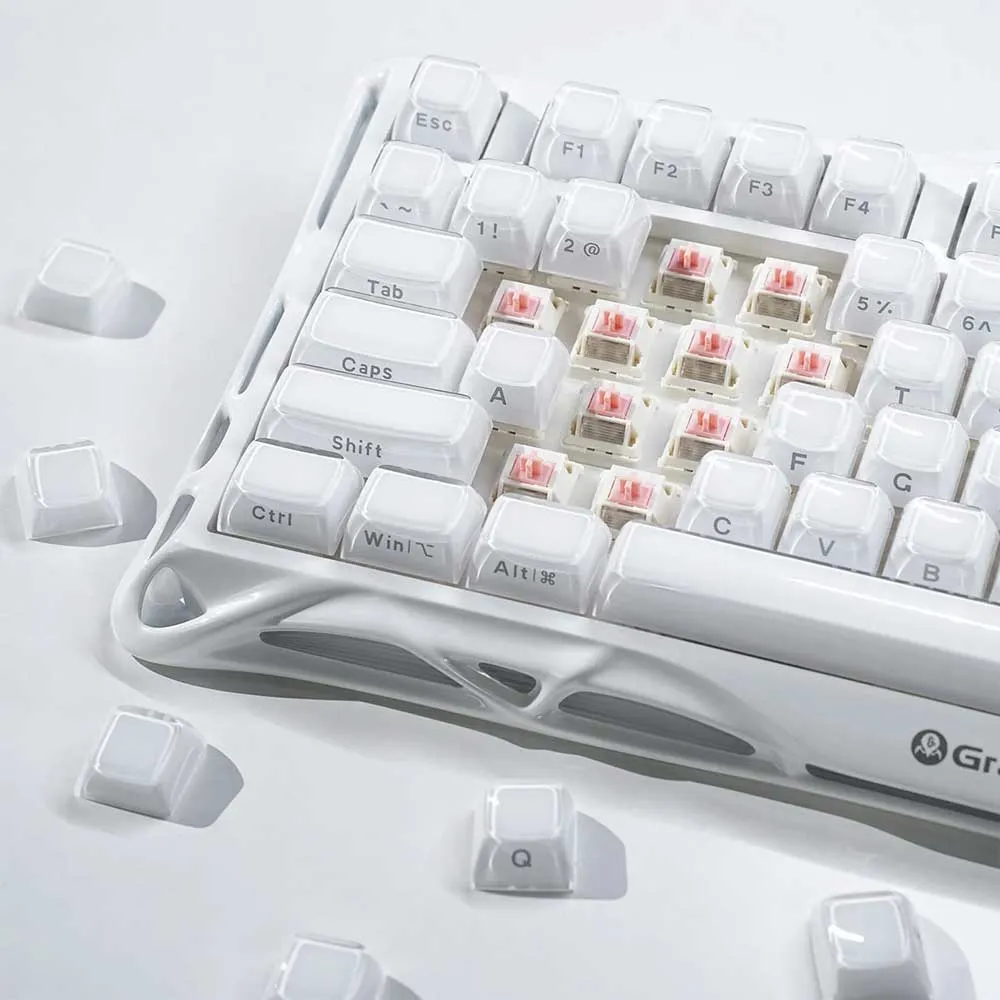 GravaStar Mercury K1 GSk1_WHT, 75% - Tri-Mode, Custom Linear Switches - Opaline White