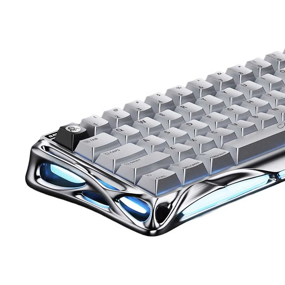 GravaStar Mercury V60 Pro GSV60PR0_XTAL_SLV, 60% PRO, Wired, Rapid Trigger - Silver Frost