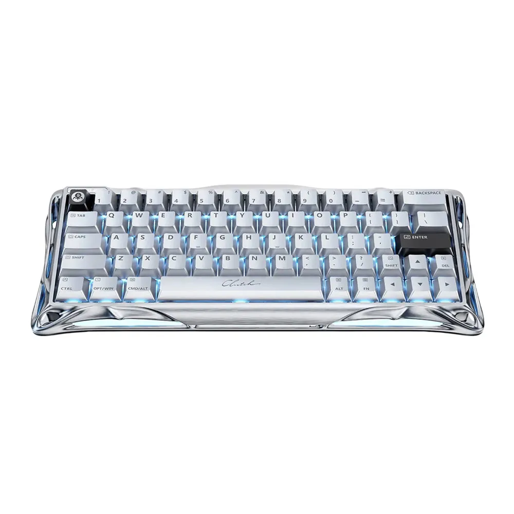 GravaStar Mercury V60 Pro GSV60PR0_XTAL_SLV, 60% PRO, Wired, Rapid Trigger - Silver Frost