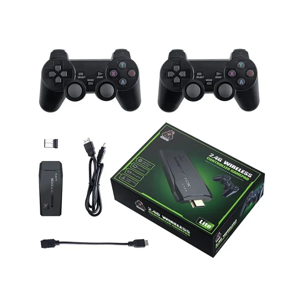 GAMESTICK M8 VIDEO GAME CONSOLE 2.4G WIRELESS CONTROLLER GAMEPAD 4K WITH 10000 BUILT IN GAMES FOR PS1/ATARI/GB/FC/CPS