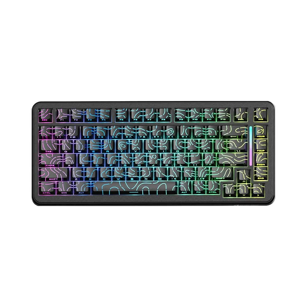 Attack Shark X82 Pro HE Wireless RGB Mechanical, 2.4G/Wired/Bluetooth, 8K Polling Rate, Hall Effect Magnetic Switch, 5000mAh Battery for FPS - Contour Black