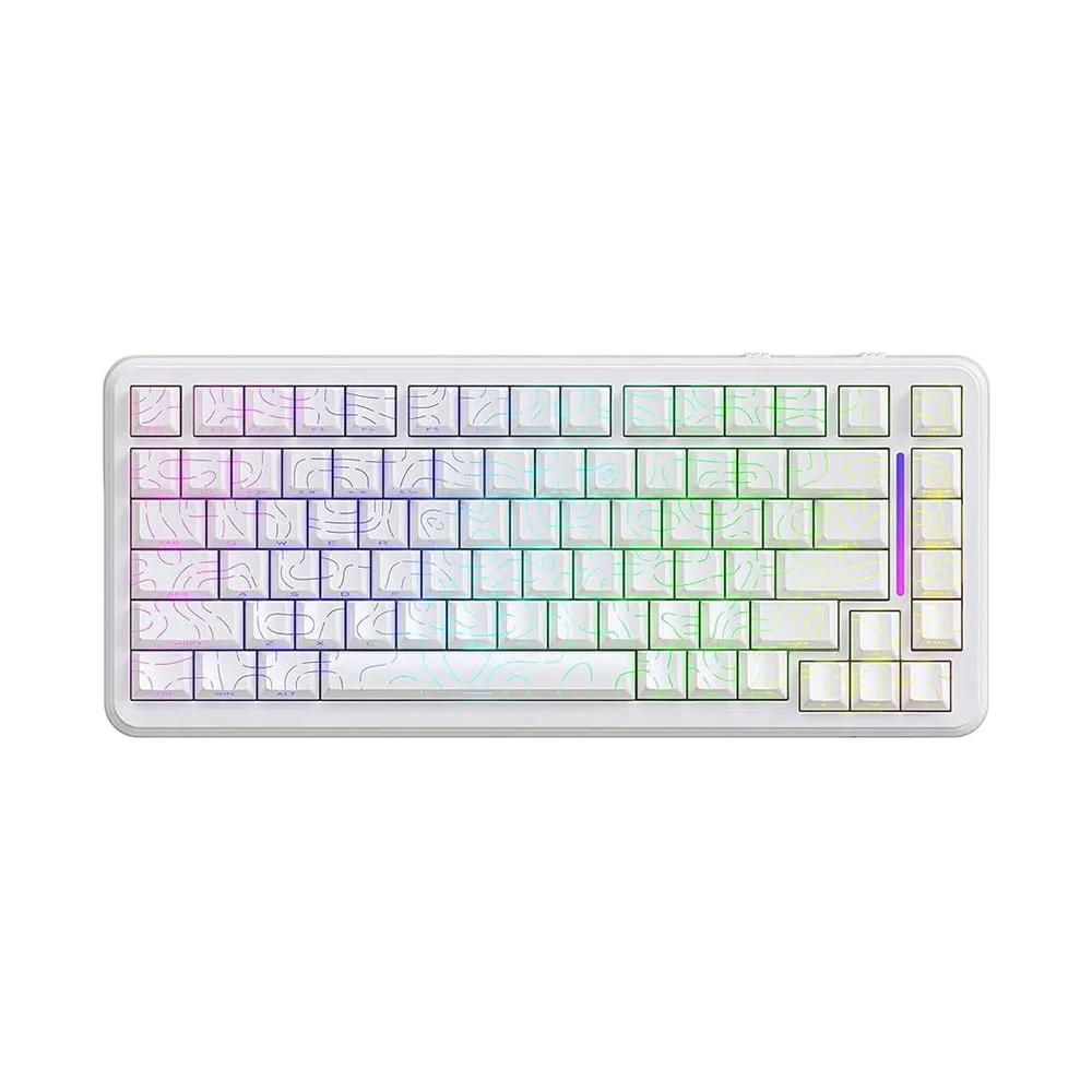 Attack Shark X82 Pro HE Wireless RGB Mechanical, 2.4G/Wired/Bluetooth, 8K Polling Rate, Hall Effect Magnetic Switch, 5000mAh Battery for FPS - Contour White