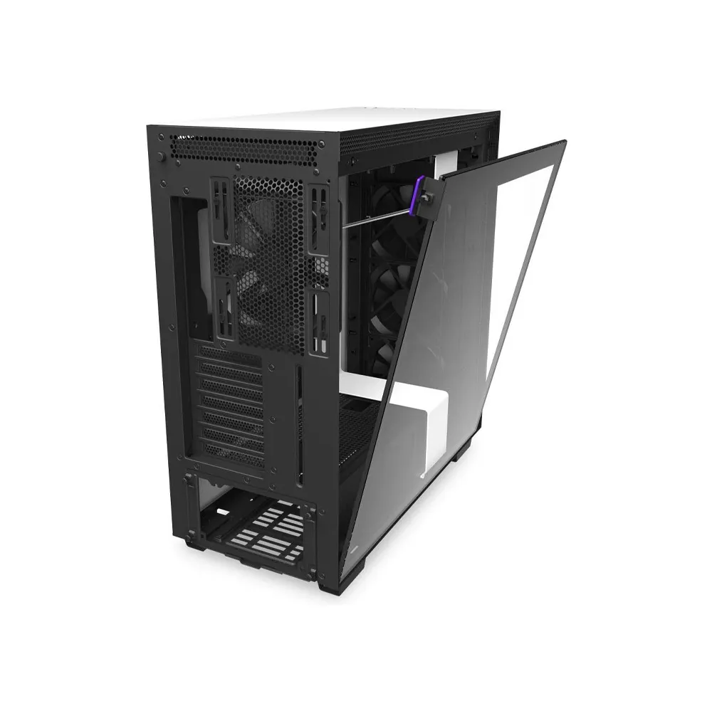 NZXT H710 - ATX Mid Tower PC Gaming Case, Front I/O USB Type-C Port, Cable Management System, Water-Cooling Ready - White/Black