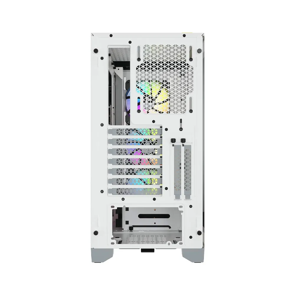 Corsair iCUE 4000X RGB Tempered Glass Mid-Tower ATX PC Case, 3X SP120 RGB Elite Fans, High Airflow - White