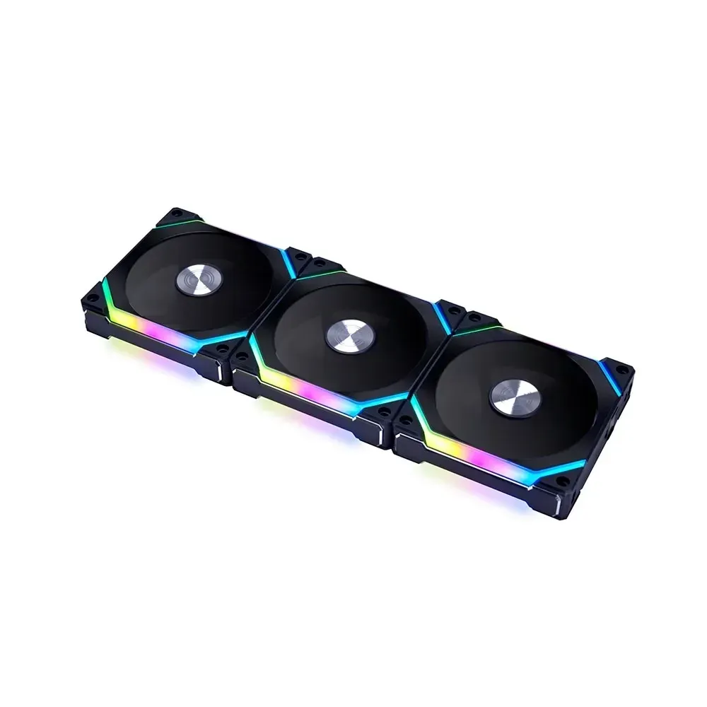 Lian Li O11D XL ROG Certified, Full Tower (Black) + Lian Li UNI Fan SL120 V2 RGB Black 2*Triple Pack with Controller (Black)