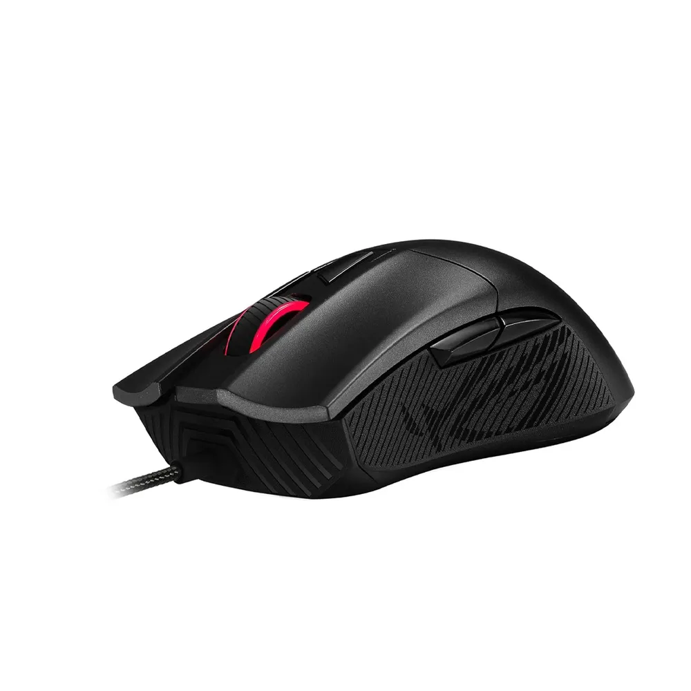 ASUS ROG Gladius II Core Optical Wired Gaming Mouse, Ergonomic Right-hand Grip, Lightweight, 6200 DPI, 6 Buttons , Aura Sync RGB Lighting - Black