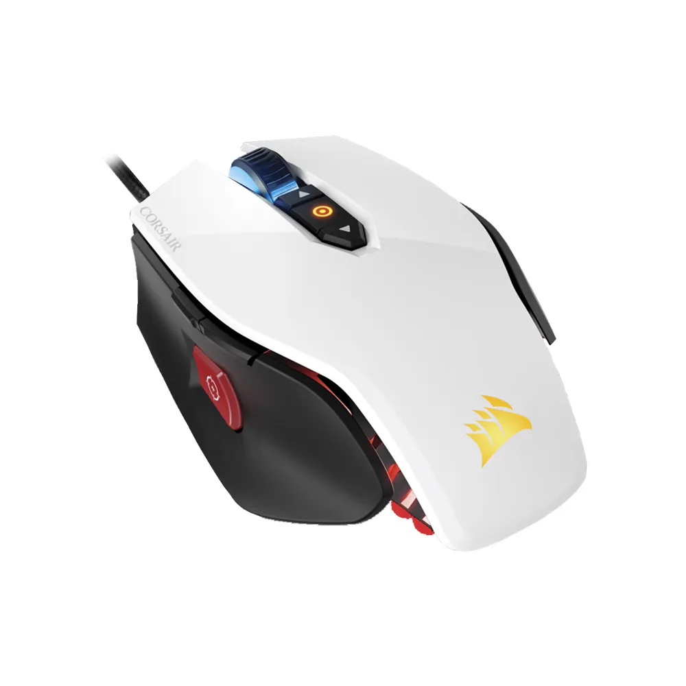 CORSAIR M65 Pro RGB-FPS Wired Gaming Mouse-12,000 DPI Optical Sensor-Tunable Weights - White