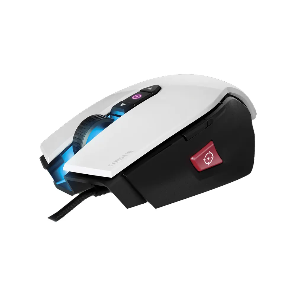 CORSAIR M65 Pro RGB-FPS Wired Gaming Mouse-12,000 DPI Optical Sensor-Tunable Weights - White