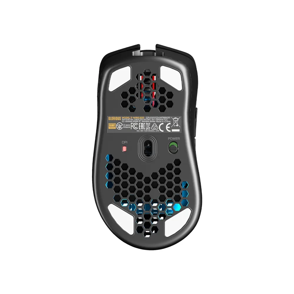 Glorious Model D Minus Wireless Gaming Mouse - RGB Mouse Wireless - 69g Superlight Mouse - Ergonomic Computer Mouse - Honeycomb Mouse - Matte Black