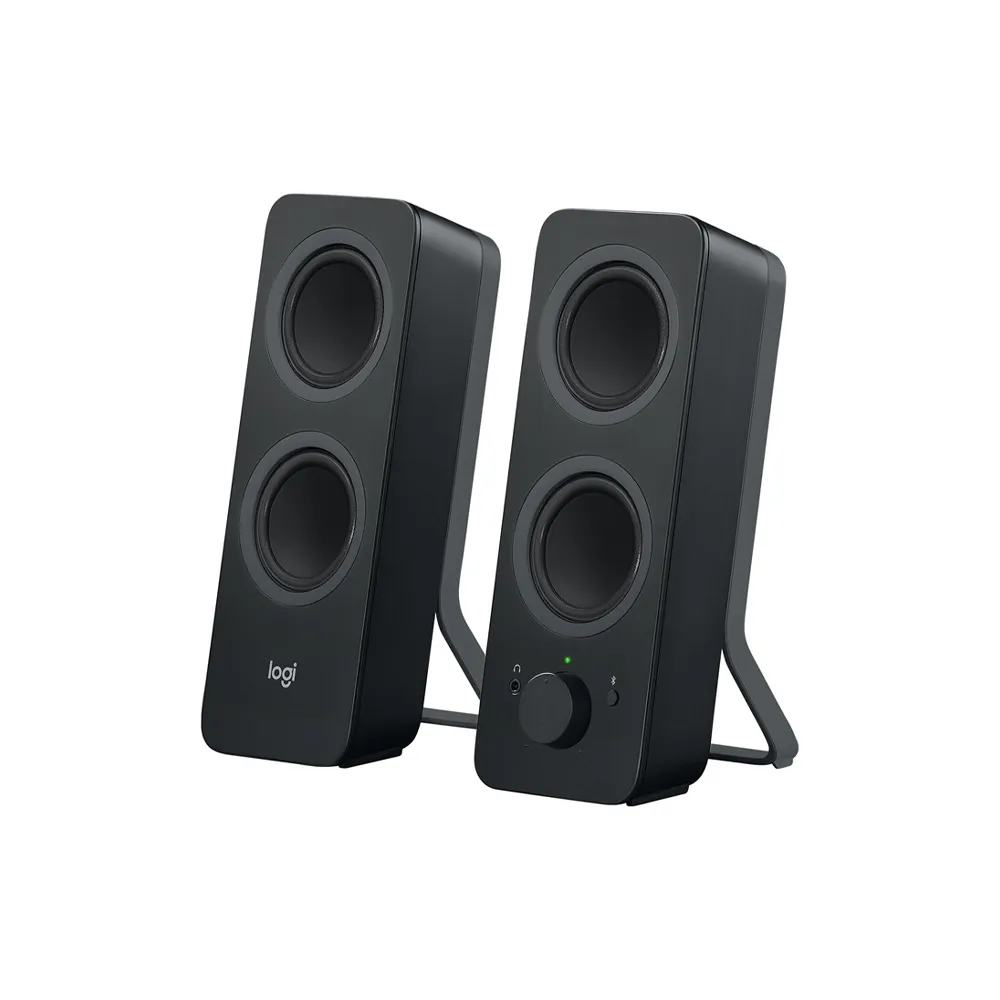 Logitech Z207 Wireless Bluetooth PC Speakers, 3.5mm Audio Input, Headphone Jack, Multi Device, Computer/TV/Smartphone/Tablet, EU Plug only - Black