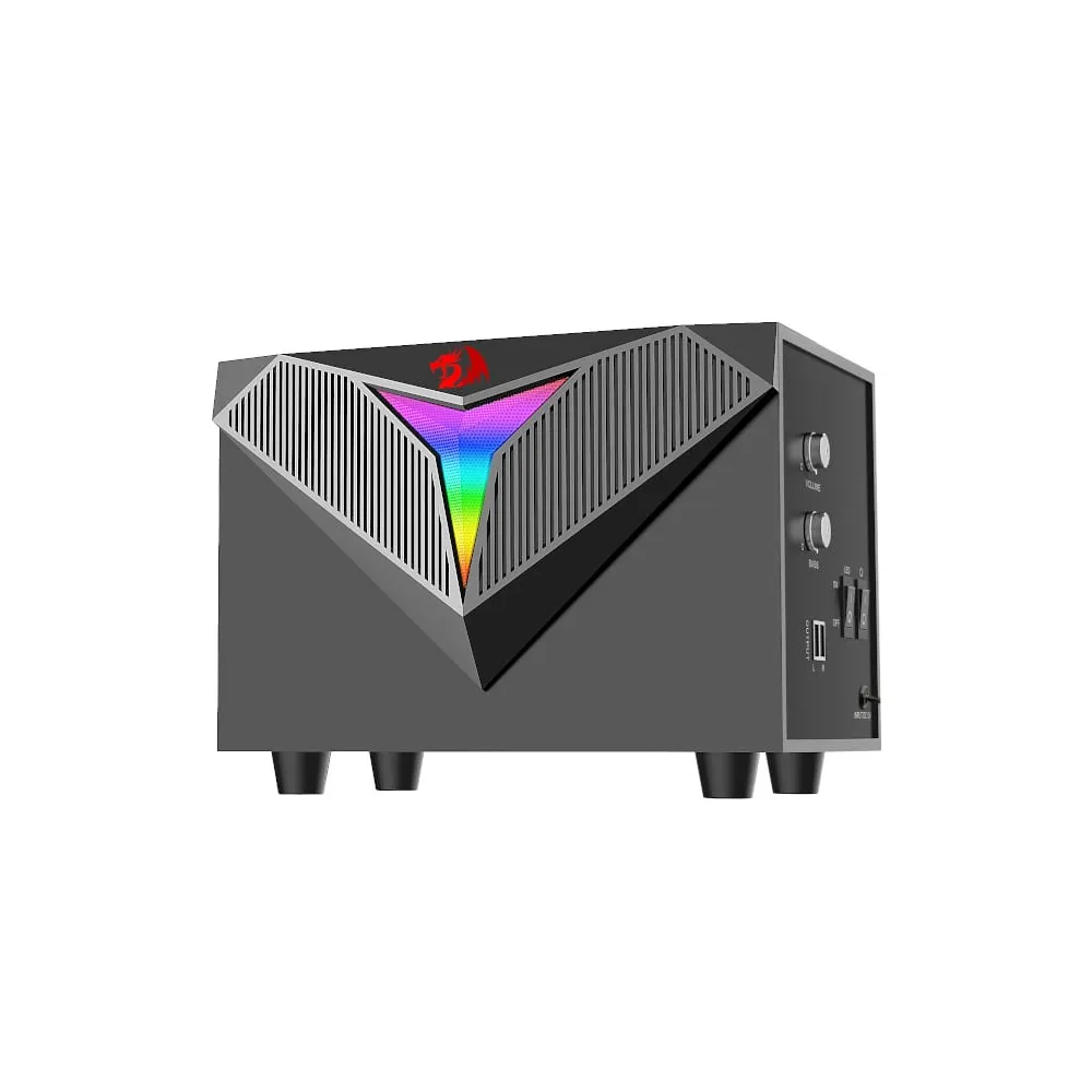 Redragon GS700 Toccata RGB 2.1 Gaming Subwoofer Speakers, Aux 3.5mm Stereo Surround 