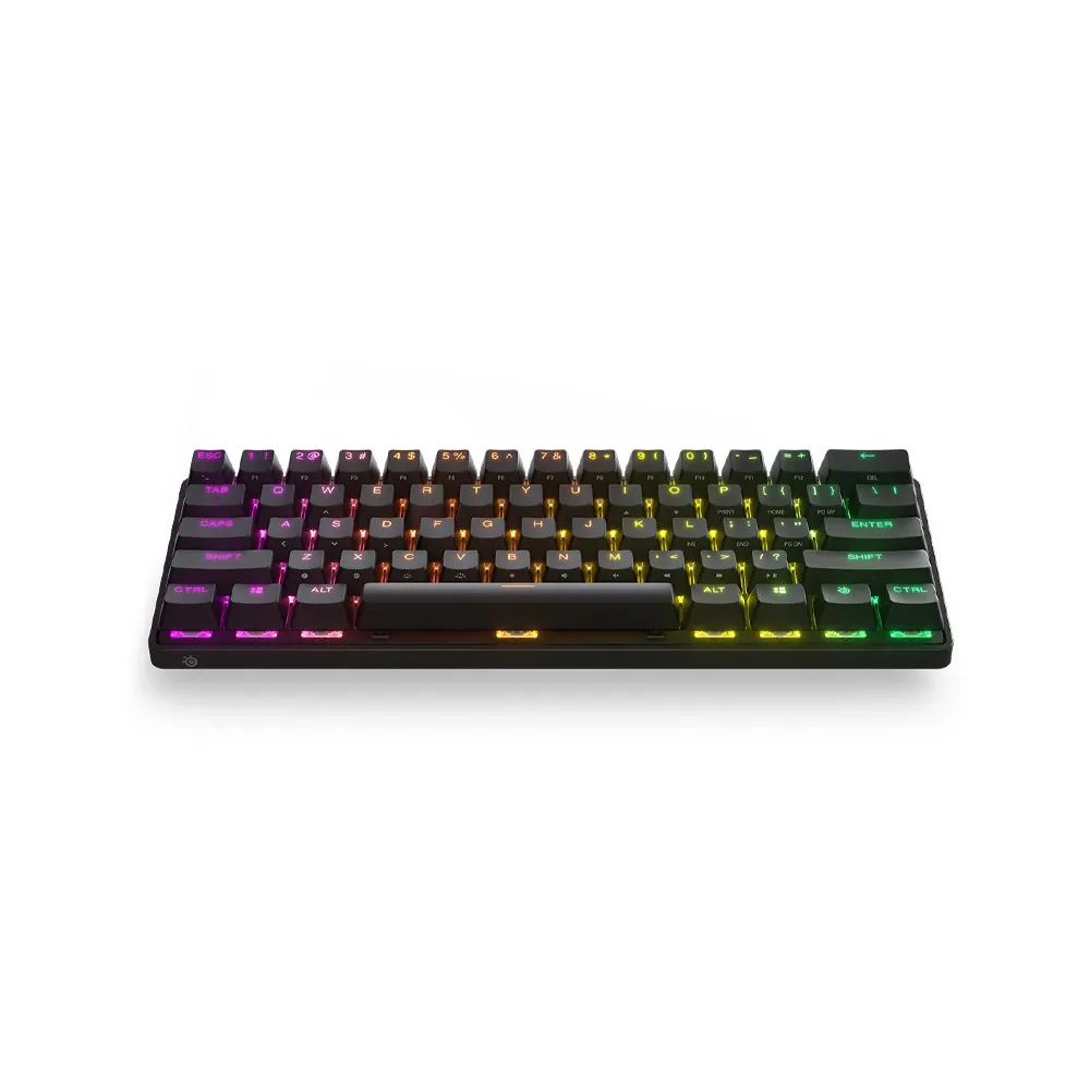 SteelSeries Apex Pro Mini Wireless Mechanical Gaming Keyboard, Adjustable Actuation, Compact 60% Form Factor, 60 Keys, RGB, Bluetooth, USB-C - Black